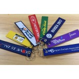 wholesale custom garment personalised keyrings with textile logo