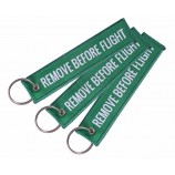 custom logo polyester woven Key ring with eyelet overlock