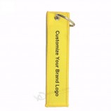 custom fabric embroidery patch design your Own flight Key Tag embroidered