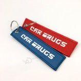 custom your text military embroidery keychain embroidered Key Tag