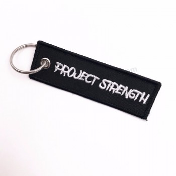 Vente en gros bon marché Design personnalisé logo broderie tissu porte-clés / Porte-clés de broderie / Porte-clés de broderie