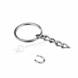 1000 piece each bag DIY keychain 25mm split ring+4 link chain with a separate jump ring combination keyring