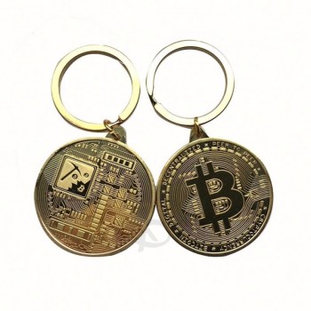 2019 nuovo design personalizzato Portachiavi bitcoin con moneta in metallo