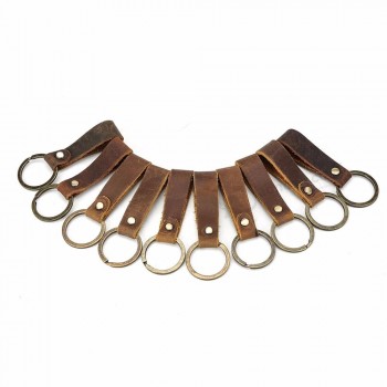 Tiding Wholesale Promotionnel Véritable Cuir Logo Personnalisé Porte-clés Porte-clés en cuir de vache