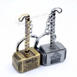 promotional custom metal thor's hammer llaveros marvel alloy logo the avenger key ring keychain