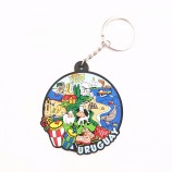 soft Pvc rubber plastic silicon keyring chain promotion silicone custom keychain