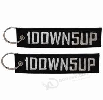 Textile Superior Quality Tags Wholesale Embroidery With Metal Ring Custom Motorcycle Tag Customized Woven Printing Key Chain