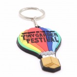 Porte-clés en caoutchouc émaillé avec porte-clés en métal
