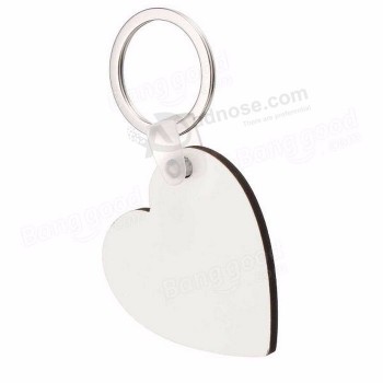 Großhandel benutzerdefinierte hochwertige Sublimation beschichtet leere Holz Herz personalisierte Schlüsselringe