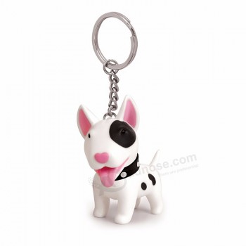 Vente en gros d’articles cadeaux série animale chien personnalisé pvc porte-clés porte-clés personnalisés