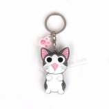 double sides customized logo printed cheap PVC reflective key chain , bear shaped reflective key ring , promotional key chains