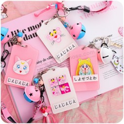 ID card cover for girls with key tag