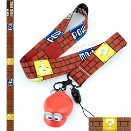 Super Mario Bros caoutchouc Figure porte-clés longe id badge porte