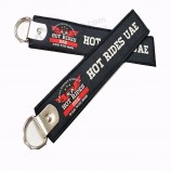 Nouveau produit Logo personnalisé tissu Broderie tissé voiture porte-clés porte-clés porte-clés porte-clés porte-clés