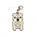 cão personalizado de alta qualidade em forma de chaveiro de metal de esmalte macio