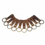 Tiding Wholesale Promotionnel Véritable Cuir Logo Personnalisé Porte-clés Porte-clés en cuir de vache