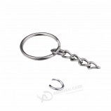 1000 Stück pro Tasche DIY Schlüsselbund 25mm Spaltring + 4 Gliederkette mit separatem Biegering Kombinationsschlüsselring