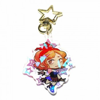 Vograce holographique breloques acrylique clair imprimé personnalisé hologramme hologramme porte-clés, faites votre propre porte-clés acrylique avec anime