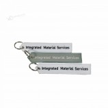 factory embroidery woven keychain key tag key fob custom embroidery fabric positive energy cool keychains tag