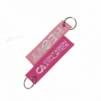 Usine Prix Direct Vêtements Textile Personnalisé Marque Air Twill Broderie Porte-clés Porte-clés cool porte-clés pour plusieurs clés