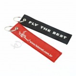 Wholesales cheap airline airport flight custom embroidered cool keychains tag
