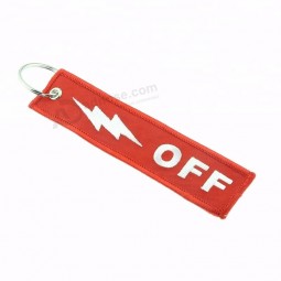 Nouveauté promotionnelle directe d’usine personnaliser coton broderie cool porte-clés étiquette / porte-clés
