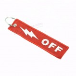 factory direct promotional novelty personalize cotton embroidery cool keychains tag/keyring