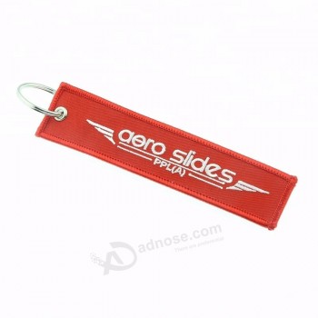 custom flight pilot logo promotional embroidered cool keychains tag