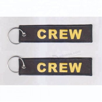 Pas cher vol personnalisé brodé cool porte-clés étiquette pour cadeau de promotion airbus
