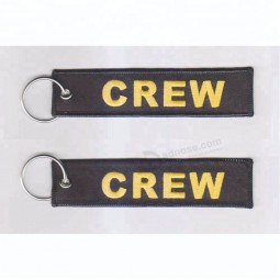 cheap custom flight embroidered cool keychains tag for airbus promotion gift