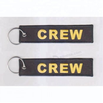 cheap custom flight embroidered cool keychains tag for airbus promotion gift