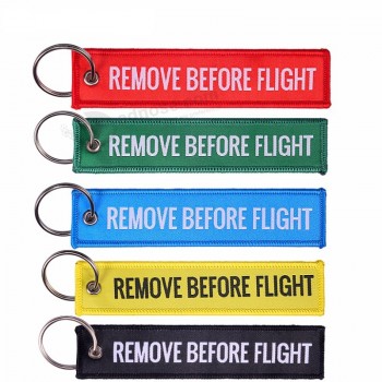 wholesale woven personalized keychains tag for aviation gifts fabric Key label custom keyring fashion jewelry sleutelhanger