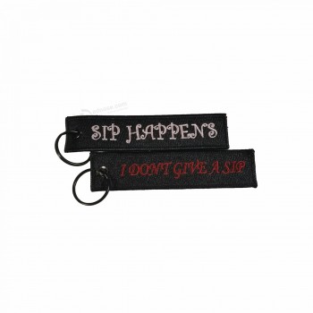 Vente chaude personnalisée broderie pas cher voiture logo cool porte-clés tag