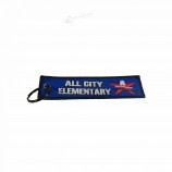 key ring type and fabric material custom embroidery chain for cool keychains tag