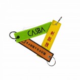 2019 Nuovo tag personalizzato personalizzato portachiavi con perline personalizzato tessuto ricamo logo personalizzato