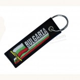Bulgarien-Flaggenstickerei keychain Schlüsselumbau fertigte Schlüsselketten besonders an