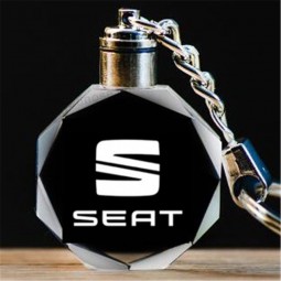 Auto logo Portachiavi inciso a laser portachiavi in ​​cristallo luce a LED