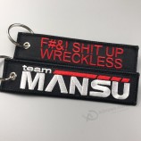 personalized trendy design polyester embroidered keychain/ keytag/ key chain