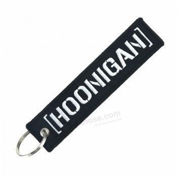 Top vente brodé porte-clés / porte-clés / étiquettes de jet personnalisé