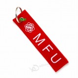 2019 cheap customized remove flight airplane embroidery keychain , crew embroidered Key Tag