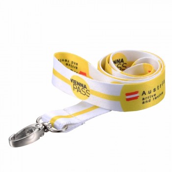 Huacheng 20mm wide Custom Sublimation Printing Logo Polyester Airbus lanyard for keys