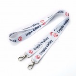 Huacheng Mode zwei Clip Polyester Lanyard für Schlüssel mit Sublimationsdruck Logo