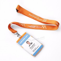 Huacheng No Minimum Quality Carabiner Card lanyard for keys with PVC Pouch Cheap Printed Lanyards
