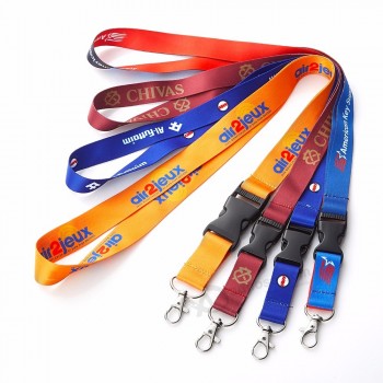 wholesale free design custom logo branding heat transfer sublimation printing lanyard for keys