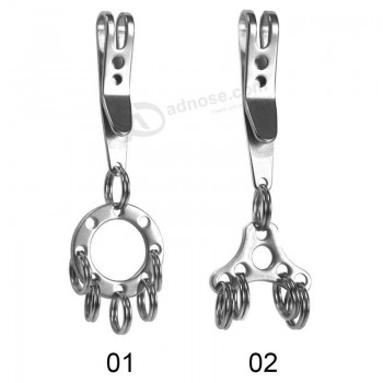 Mousqueton Porte-clés Porte-clés Clip Crochet Boucle en acier inoxydable