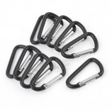 Mousqueton noir en alliage d’aluminium D Ring Porte-clés Mousqueton Crochet usine