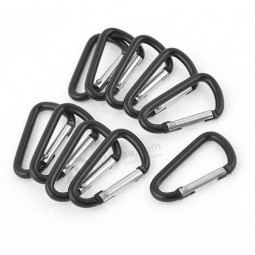 schwarzer Karabiner Aluminiumlegierung D Ring Schlüsselbund Karabinerhaken Fabrik