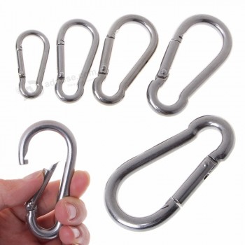 304 mosquetão de mola de aço inoxidável snap hook keychain quick link lock buckle