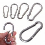 304 stainless steel spring carabiner snap hook keychain quick link lock buckle