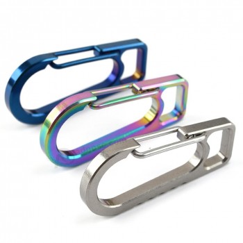 custom titanium alloy quick release hook Key chain spring buckle carabiner